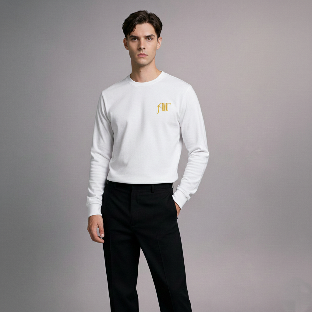 Signature Series Supima Long Sleeve Tee-White